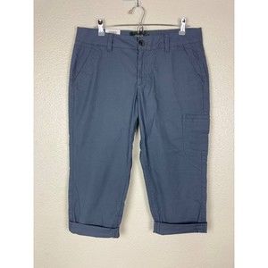 Eddie Bauer Slightly Curvy Capri Pants Women 12 Cargo Utility Crop Pants Gray